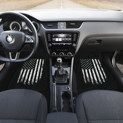 Black Grunge American Flag Patriotic Car Floor Mats
