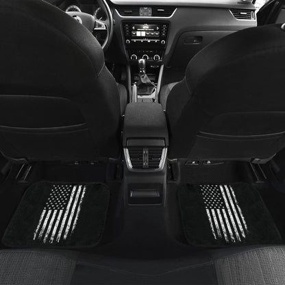 Black Grunge American Flag Patriotic Car Floor Mats