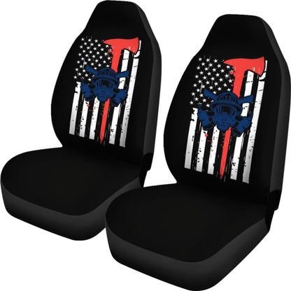 Firefighter Fire and Rescue, Courage, Honor Thin Red Line Car Seat Covers