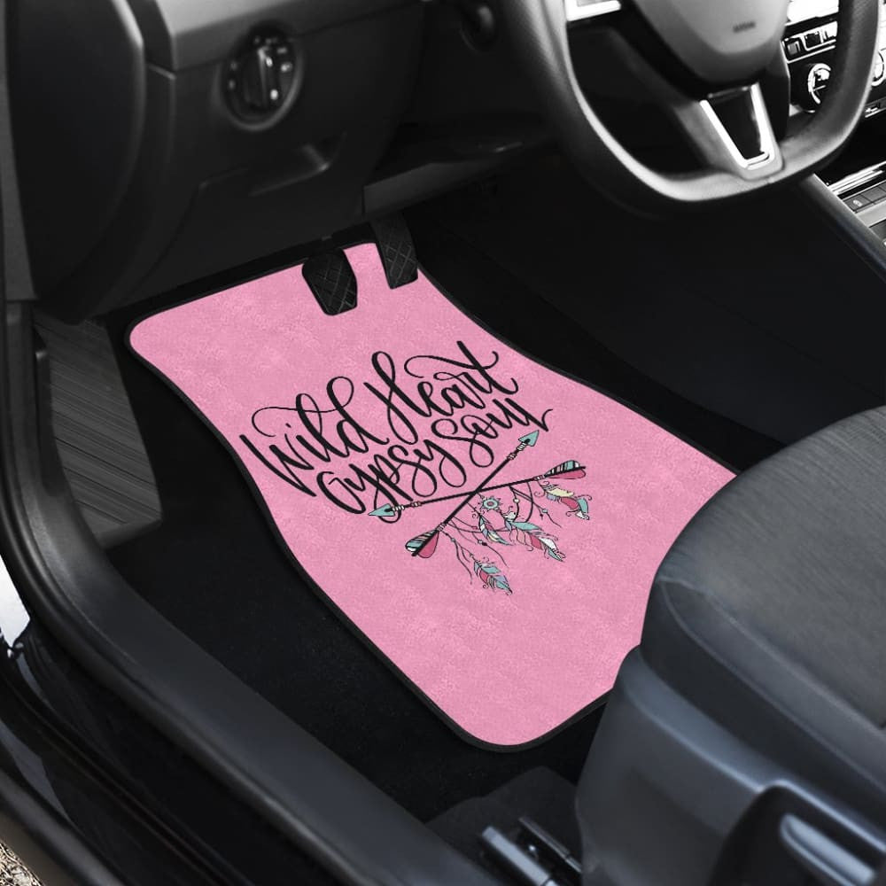 Wild Heart Gypsy Soul Pink Car Floor Mats