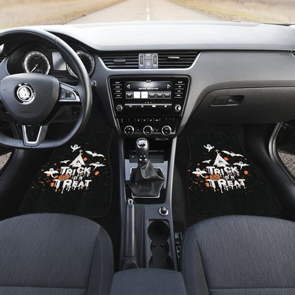 White Orange Trick or Treat Halloween Car Floor Mats