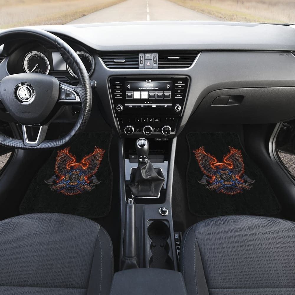 Volunteer Firefighter Fire and Rescue, Courage, Honor Custom Eagle Car Floor Mats