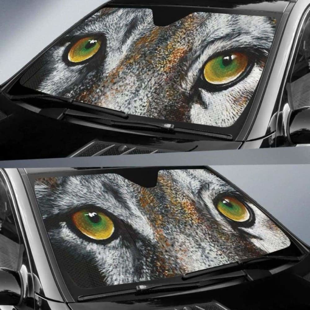 Green Wolf Eyes Car Auto Sun Shades