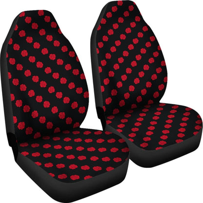 Red Roses On Black Car Seat Covers Set