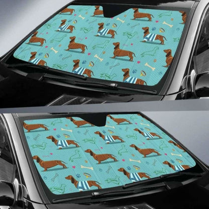 Dachshund Decorative Background Car Auto Sun Shades