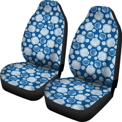 Beach Sea Shell Blue Print Universal Fit Car Seat Covers