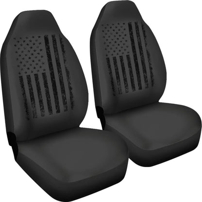 American Flag Patriotic on Black Design Car Seat Covers