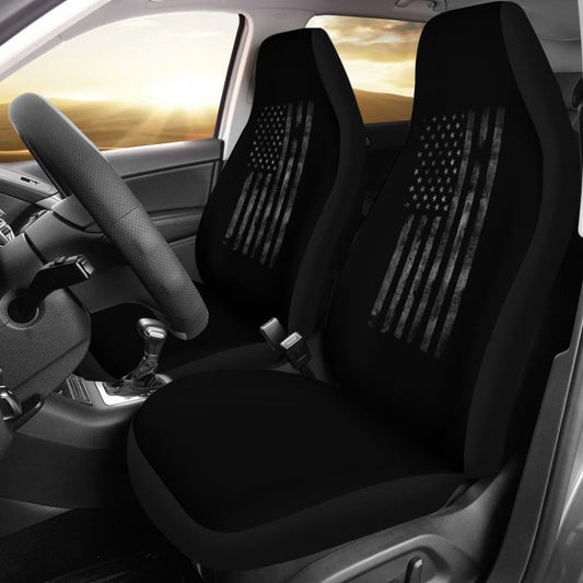 American Flag Black Car Seat Covers