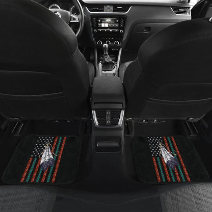 Native Feather American Flag Design Car Floor Mats