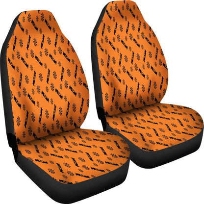 Trick Or Treat Orange Black Candy Spooky Car Seat Covers