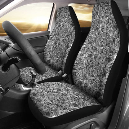 Rose Car Seat Covers Black White Roses Goth Gothic Emo Front Bucket Seats Suv Or Car