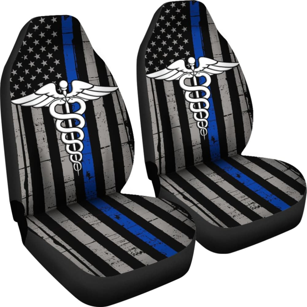 Patriot Nurse Thin Red Line US Flag Car Seat Covers