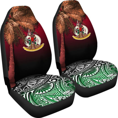 Vanuatu Car Seat Covers Polynesian Palm Tree Flag