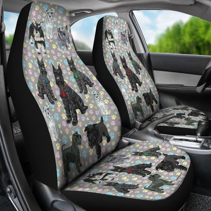 I Love Schnauzers Car Seat Covers (Paw Prints, No Heart)  -