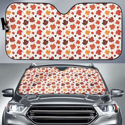 Colorful Maple Leaf Pattern Car Auto Sun Shades