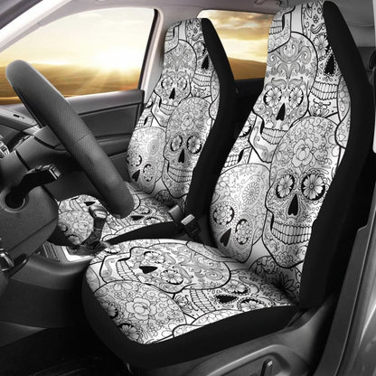 Black & White Sugar Skull Seat Covers