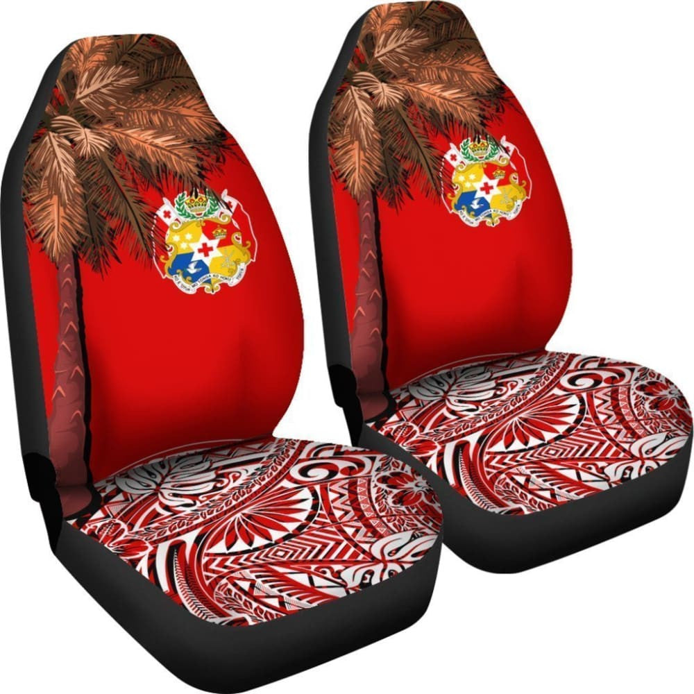 Tonga Car Seat Covers Polynesian Palm Tree Flag