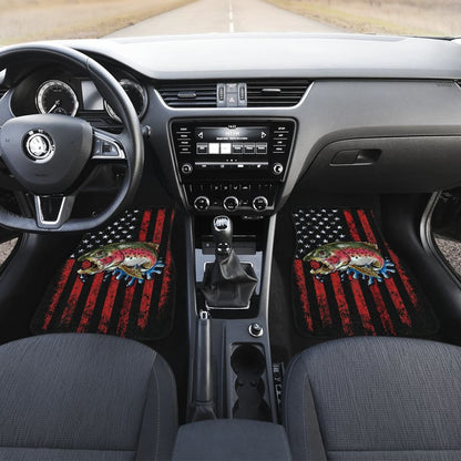 Brook Trout Fishing American Flag Car Floor Mats