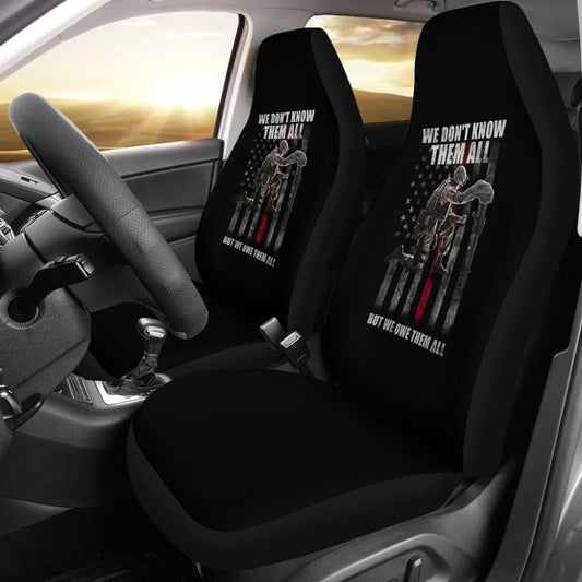 American Flag Soldier We Don't Know Them All, But We Owe Them All Patriotic Car Seat Covers