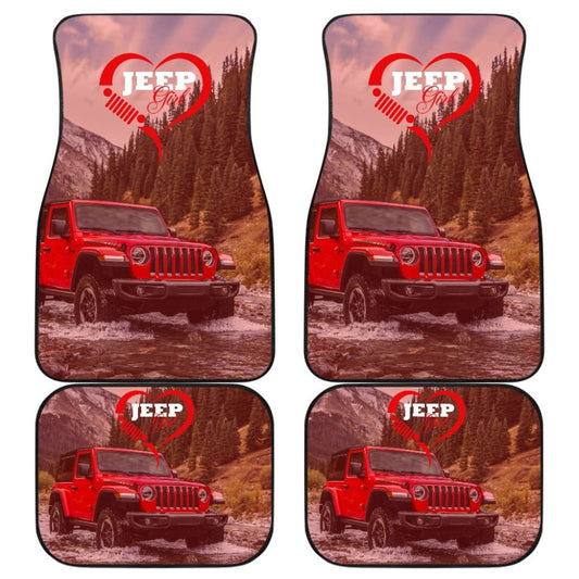 Amazing Red Jeep Girl Car Floor Mats