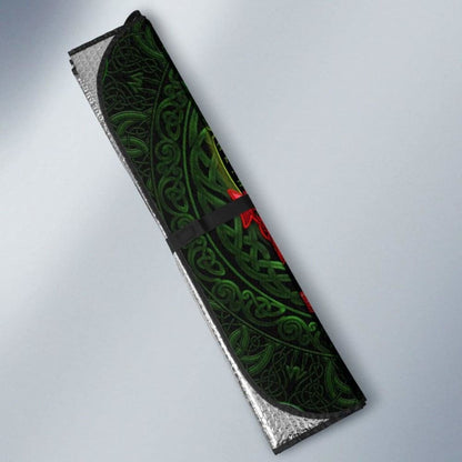 Welsh Dragon With Celtic Cross And Daffodils Auto Sun Shades - The Symbols Of Wales