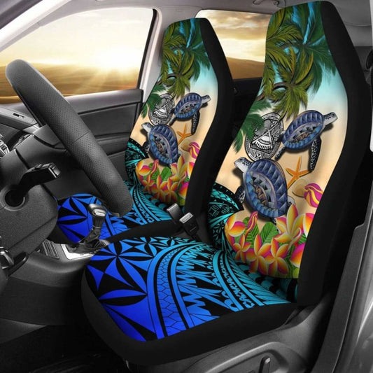 American Samoa Car Seat Covers - Polynesian Turtle Coconut Tree And Plumeria Amazing