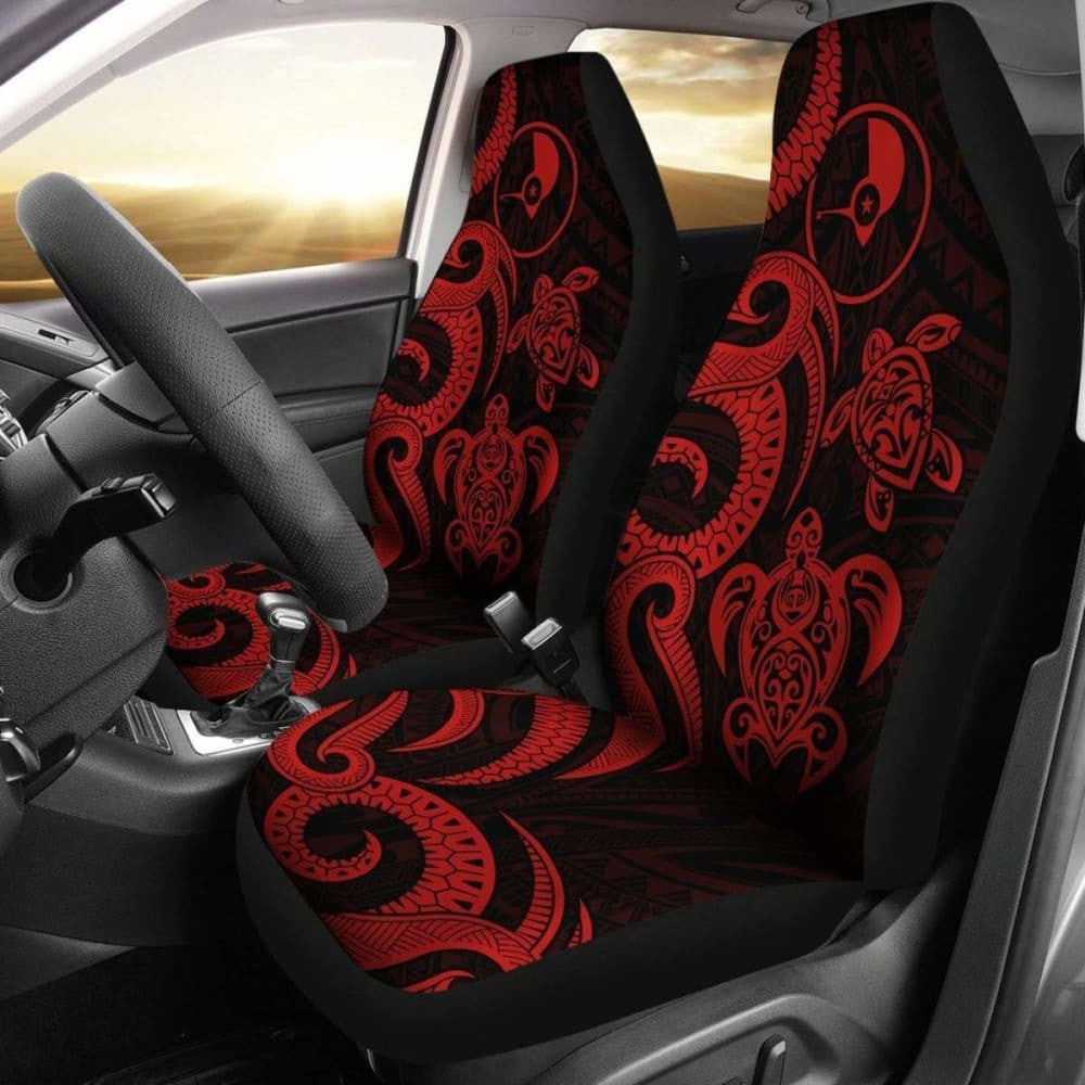 Yap Micronesian Car Seat Covers - Red Tentacle Turtle -