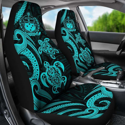 Samoa Polynesian Car Seat Covers - Turquoise Tentacle Turtle -