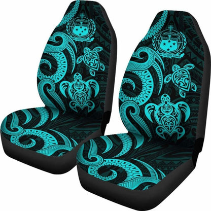 Samoa Polynesian Car Seat Covers - Turquoise Tentacle Turtle -