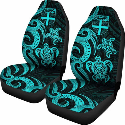 Fiji Polynesian Car Seat Covers - Turquoise Tentacle Turtle -