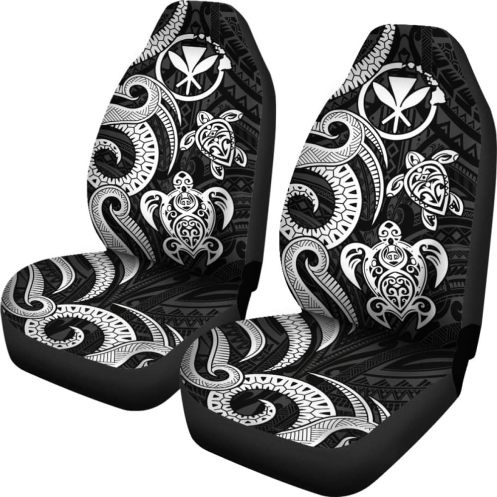 Polynesian Hawaii Car Seat Covers - White Tentacle Turtle -