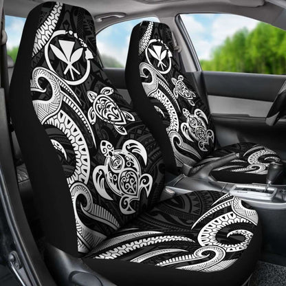 Polynesian Hawaii Car Seat Covers - White Tentacle Turtle -