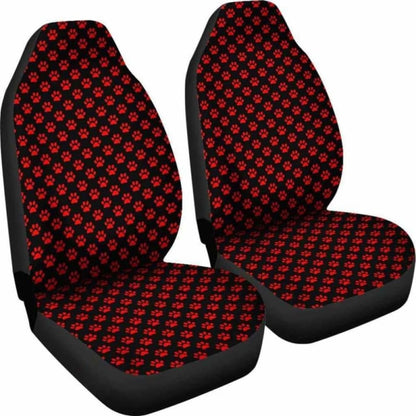 Red Paw Print Car Seat Covers Awesome