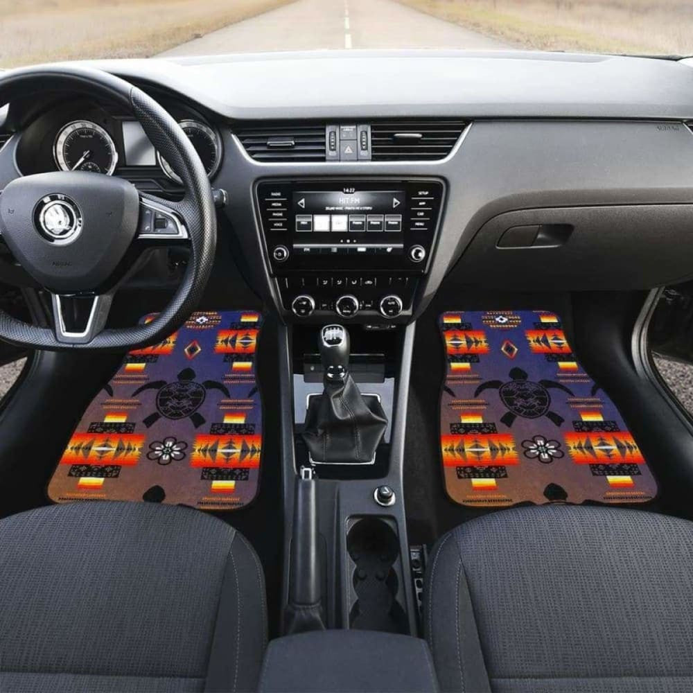 Turtle Dark Blue Orange Car Floor Mats