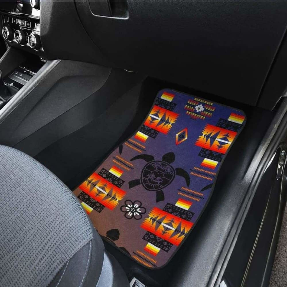 Turtle Dark Blue Orange Car Floor Mats