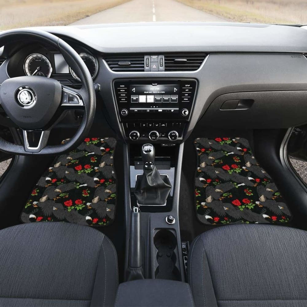 Eagle Pattern Print Design  Front And Back Car Mats