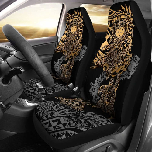 Samoa Polynesian Car Seat Covers - Gold Turtle Flowing - Amazing