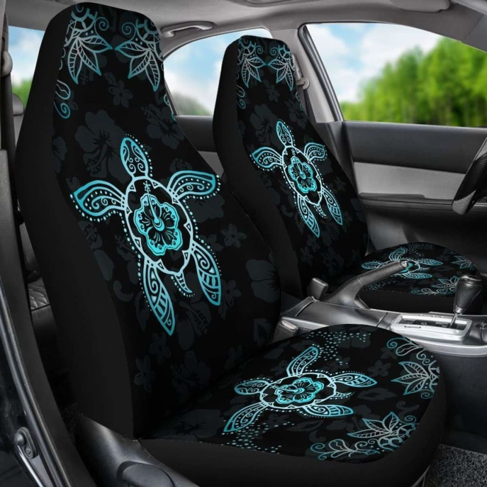 Hawaii Blue Turtle And Hibiscus Car Seat Covers - New