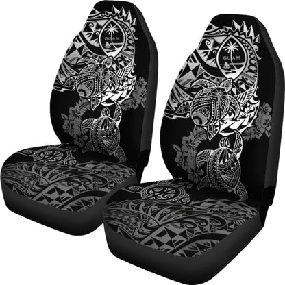 Guam Polynesian Car Seat Covers - White Turtle Flowing - Amazing