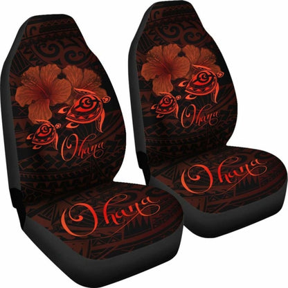 Hawaii Turtle Ohana Hibiscus Poly Car Seat Covers - Red - New Awesome