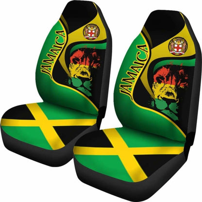 Jamaica Car Seat Covers - Jamaican Lion With Coat Of Arms - Amazing