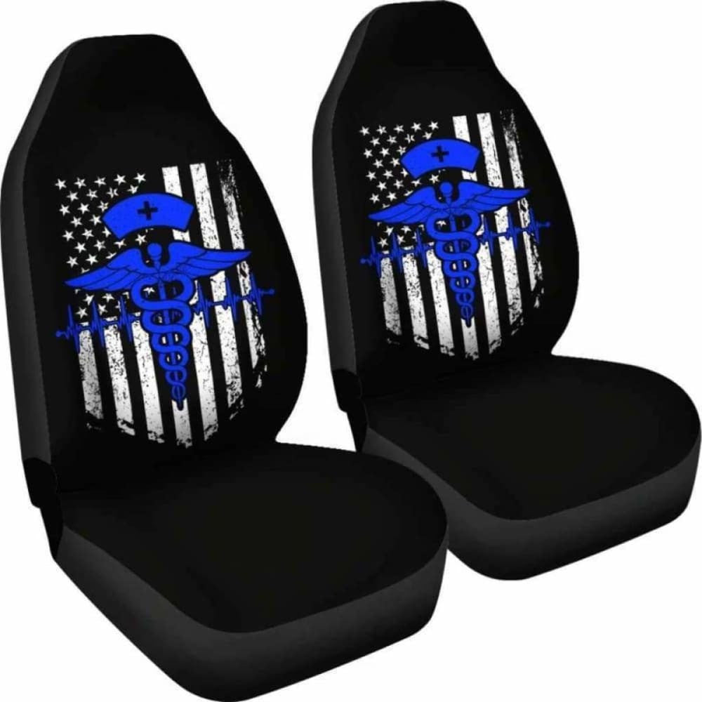 Nurse Flag Blue Symbol Car Seat Covers