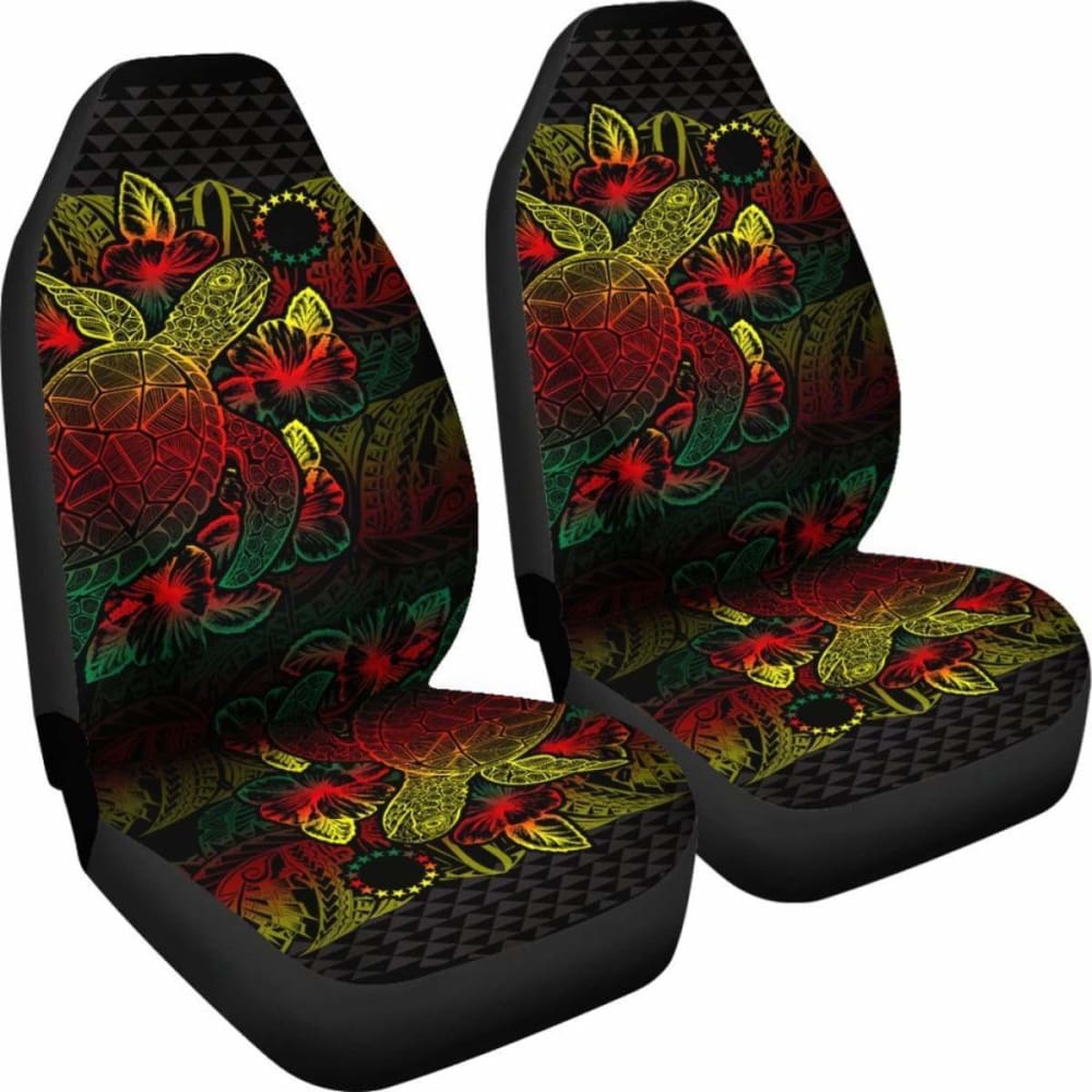 Cook Islands Car Seat Covers - Cook Islands Flag Turtle Hibiscus Reggae - New
