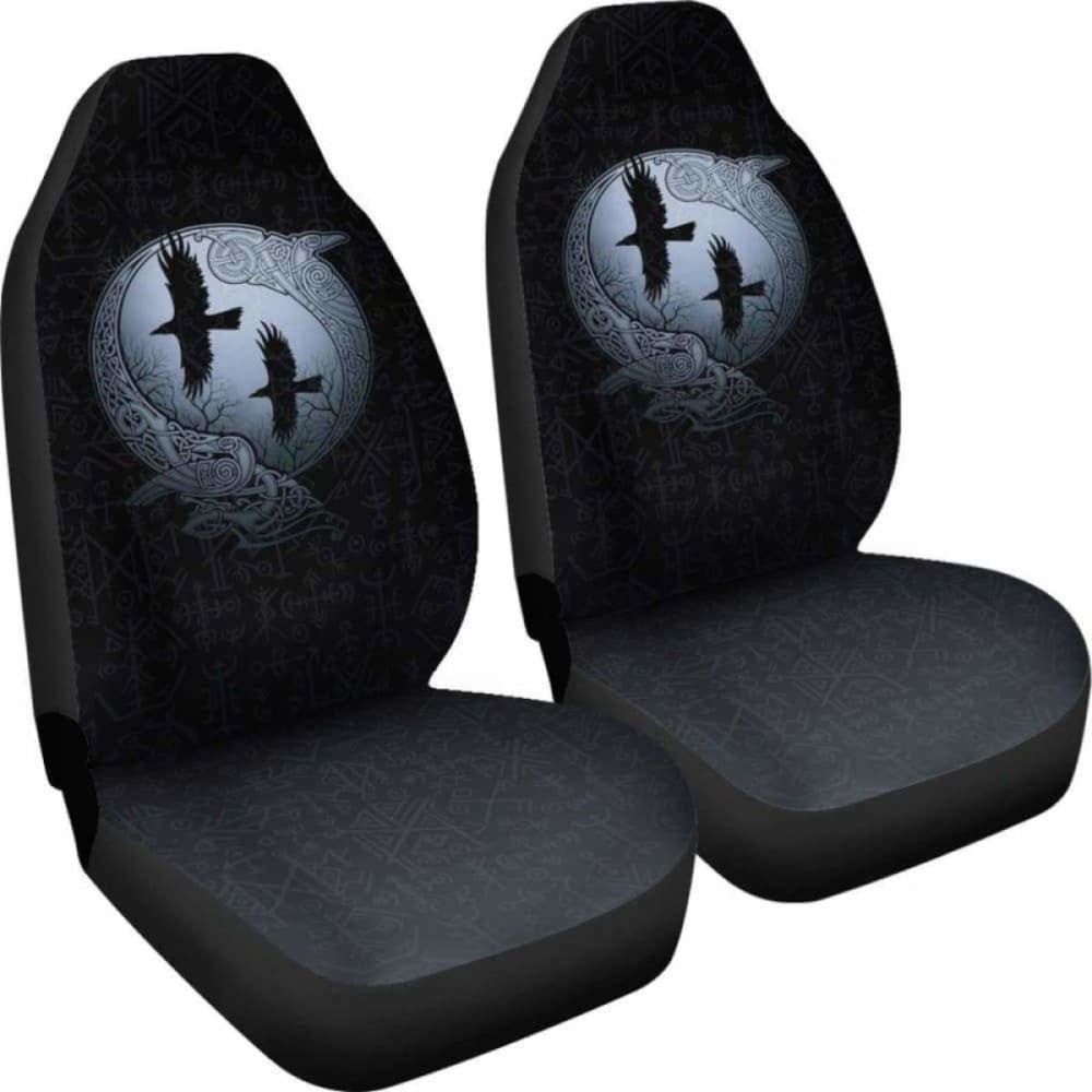 Viking Odin'S Eye Ravens Hugin And Munin Car Seat Covers