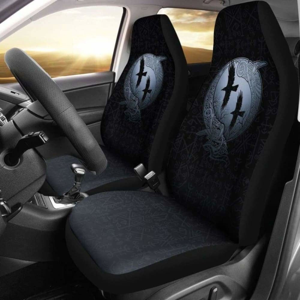 Viking Odin'S Eye Ravens Hugin And Munin Car Seat Covers