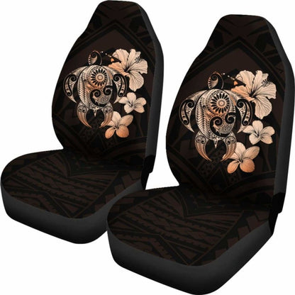 Hibiscus Plumeria Mix Polynesian Orange Turtle Car Seat Covers - New - Awesome