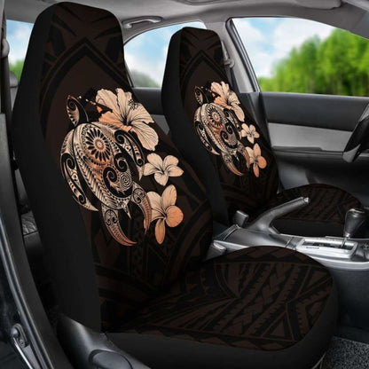 Hibiscus Plumeria Mix Polynesian Orange Turtle Car Seat Covers - New - Awesome