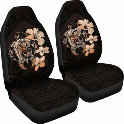 Hibiscus Plumeria Mix Polynesian Orange Turtle Car Seat Covers - New - Awesome