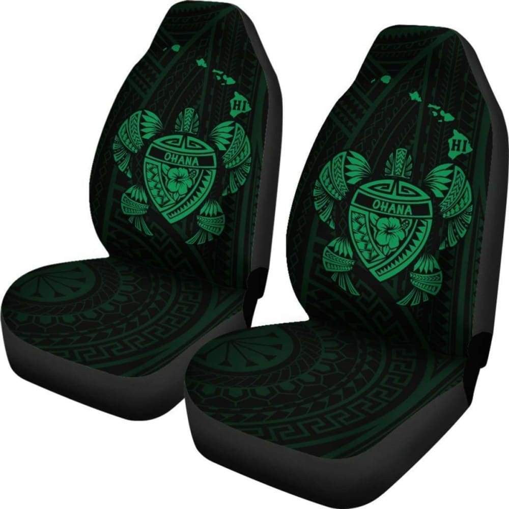 Hawaii Turtle Hibiscus Map Car Seat Covers - Green - New -