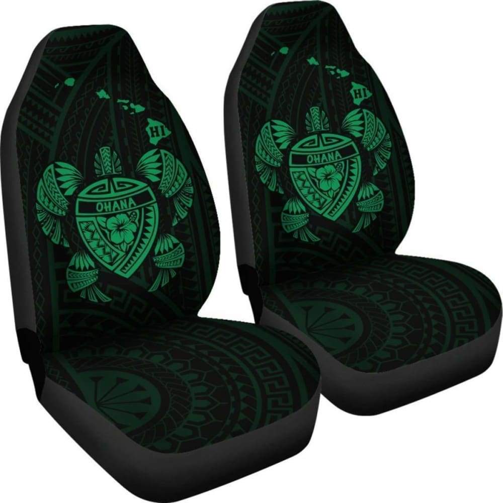 Hawaii Turtle Hibiscus Map Car Seat Covers - Green - New -